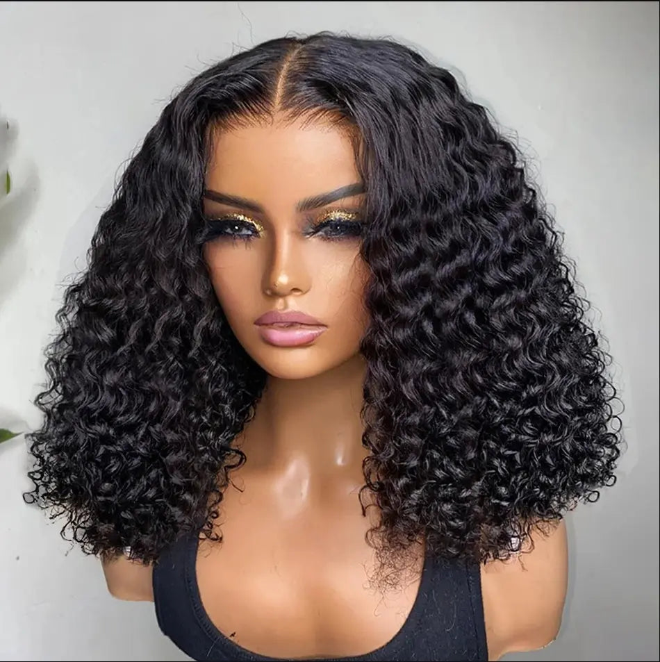 250% Density Short Deep Wave Hair Wig